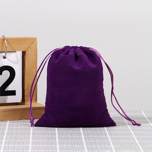 Förvaringspåse i bomull med dragsko, vit canvaspåse för godisförpackning, återanvändbar diversepåse för hushållet, dammpåse för organisering Purple; Width 13cm * Height 18cm