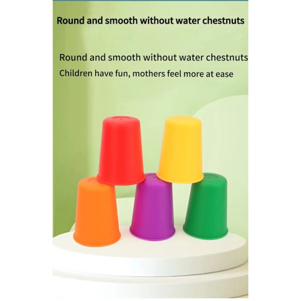 Montessori leksaker, mini stapelbara koppspel med kort, pedagogisk intelligensutveckling, färgigenkänning, barns logikträning 10 cups+50 cards