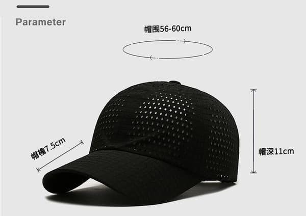 Åndbare baseballkasketter til mænd og kvinder - Hurtigtørrende, foldbar solhat til tennis, golf, løb - Justerbar khaki adjustable