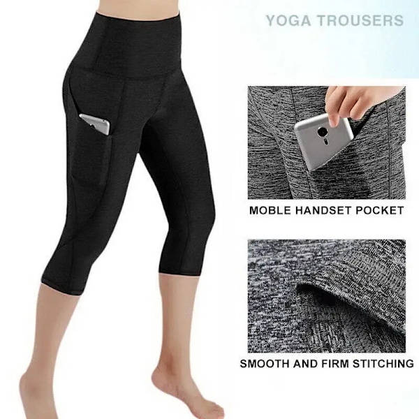 Fickhöga leggings med hög midja, träningsbyxor, löparkläder för kvinnor, snabbtorkande sportkläder, fitness- och yogabyxor, 2025 nya serien Military Green S