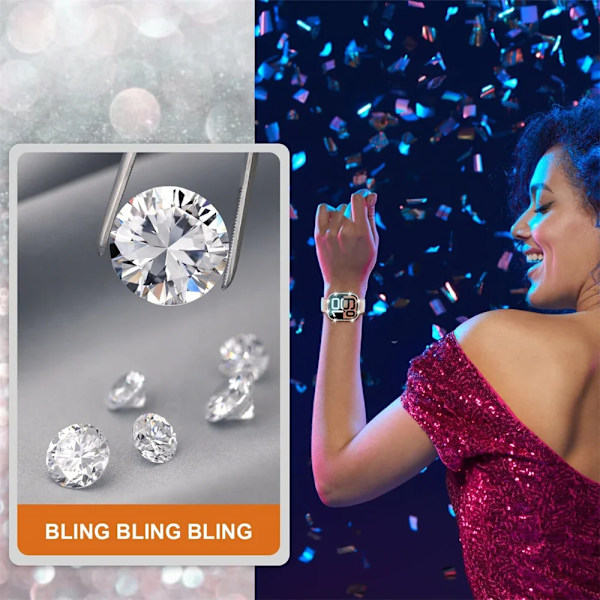 Diamantfodral för Apple Watch-serien glas+skärmskyddstillbehör med glänsande ram silvery 42mm