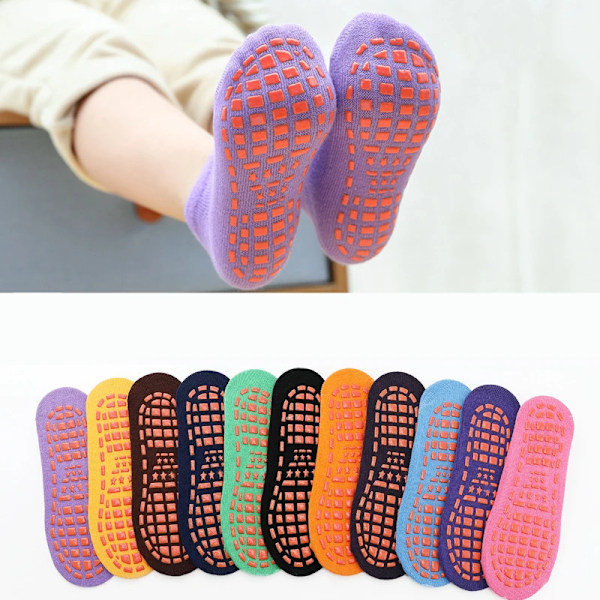 Barnstrumpor för golv, 10 par set, sommar Purple; Adult code