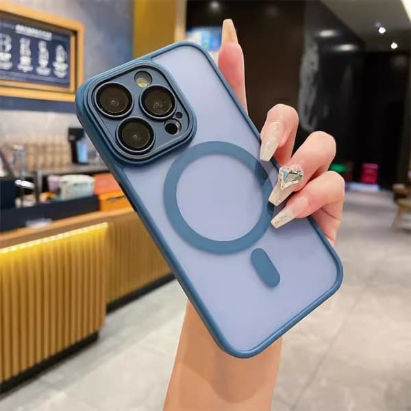 Kompatibel med iPhone 17 16 15 14 13 12 11 PRO Max Shell MagSafe TPU deep blue iphone12pro