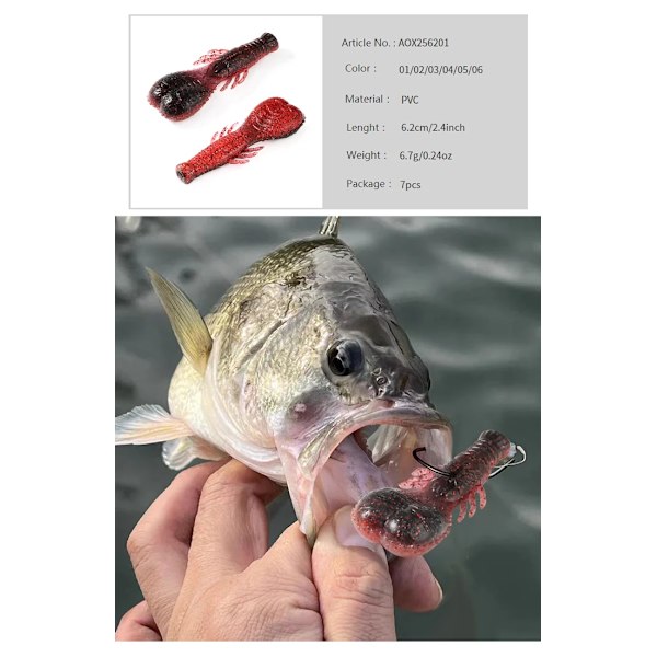 StalMILE - Silikon havsabborre bete, mjukt plastbete, 6,2 cm, 6,6 g C