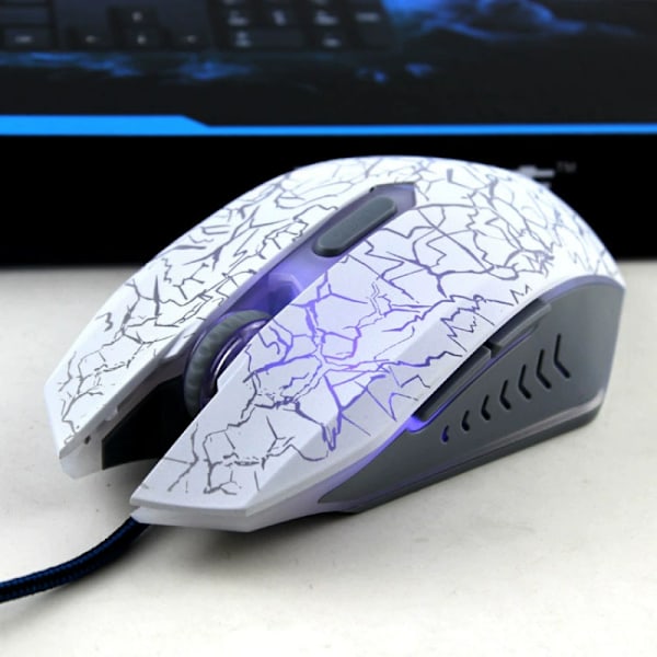 Gamingmus Bakgrundsbelysning Spricka Färgglad Mus Trådbunden Fotoelektrisk USB-ljusmus style1 default