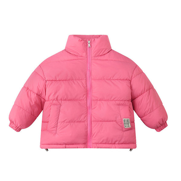 Tjock kashmirkappa, lämplig för pojkar och flickor, enfärgad huvtröja, parkas, 2-6 år, höst/vinter 2024 Headless Pink one hundred and twenty