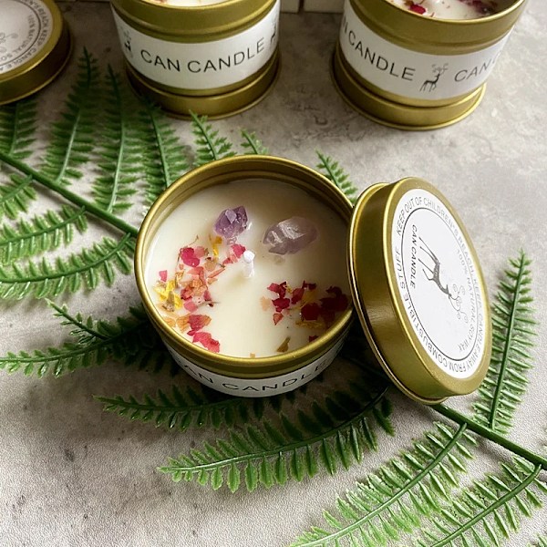 Rökfritt Aromaterapi Sojavaxljus Heminredning, Används Efter Aromaterapi, Kristallsalt, Stenblomma silvery jasmine