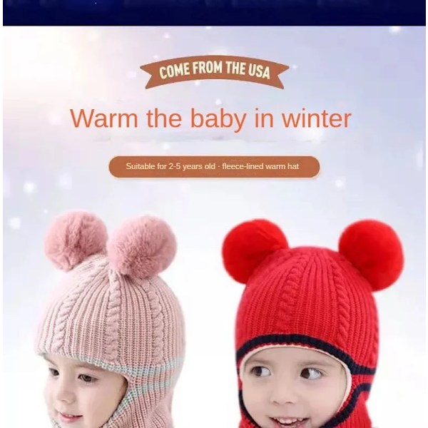Pojkar och flickor i overaller, babyhattar, varma halsdukar, öronmuffar, barnsliga urinblåsor utan kant, spädbarn i åldern 2 till 5, vinter grey One size fits all