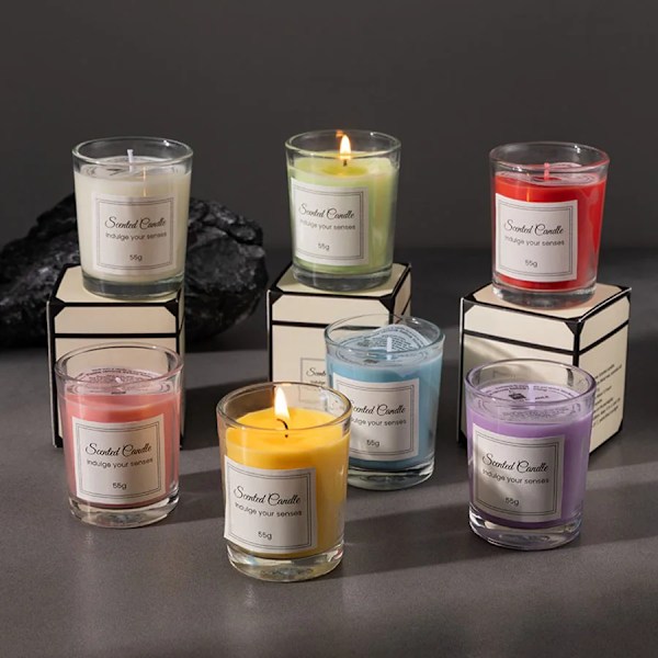 Glas Aromaterapiljus, Premium Presentförpackning, Handgjort, Rökfritt Sojavax, Kreativt Aromaterapiljus, Kompisgåva Japanese persimmon