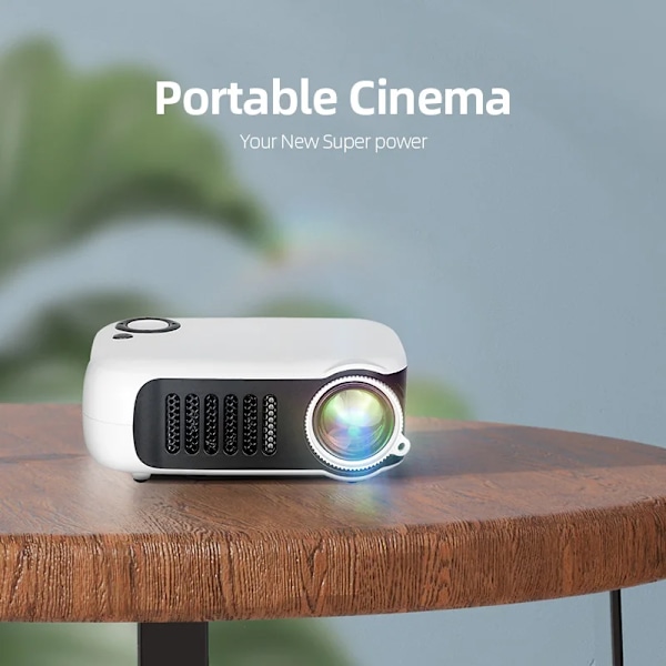 Portabel LED-projektor, perfekt för hemmabio svart