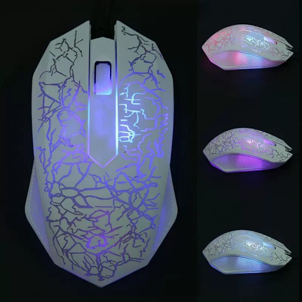 Gamingmus Bakgrundsbelysning Spricka Färgglad Mus Trådbunden Fotoelektrisk USB-ljusmus style5 default