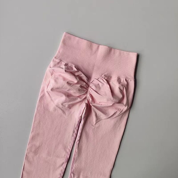Sömlösa yogaleggings för dam, träningsbyxor, träningsleggings, sportleggings med låg midja Tender Pink S