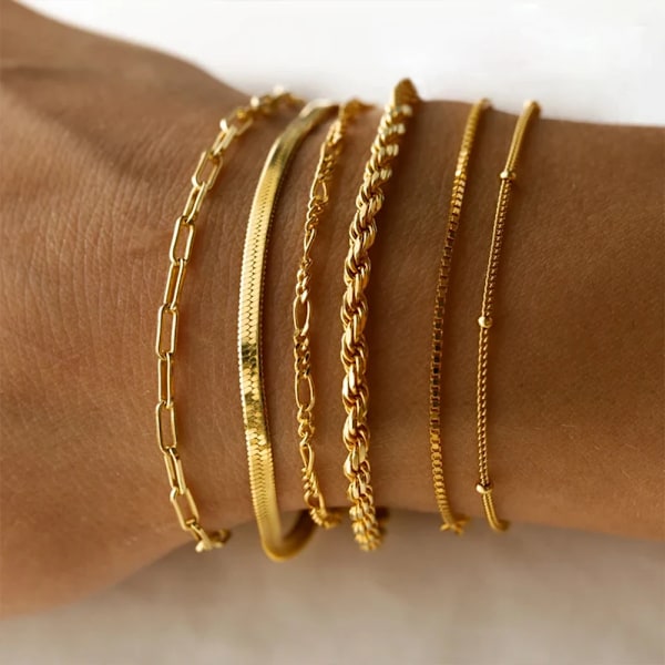 Armband i rostfritt stål, vriden kubansk kedja för kvinnor, smyckesgåva Style 9