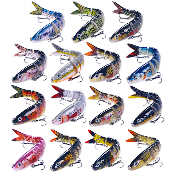 Nytt Luya Bete Multi-sektion Fisk 16 Färger 13cm 18g Bionisk Multi-sektion Bete Hårt Bete Utrikeshandel Luya Fiske Falskt Bete Randomly install 5 units of E_3