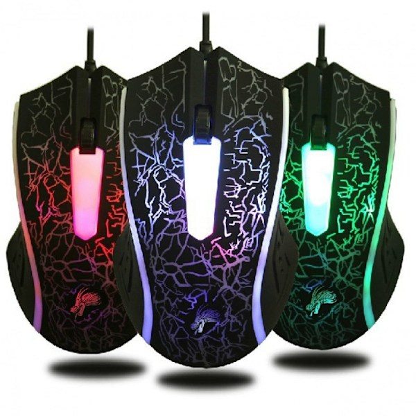 Gamingmus Bakgrundsbelysning Spricka Färgglad Mus Trådbunden Fotoelektrisk USB-ljusmus style6 default