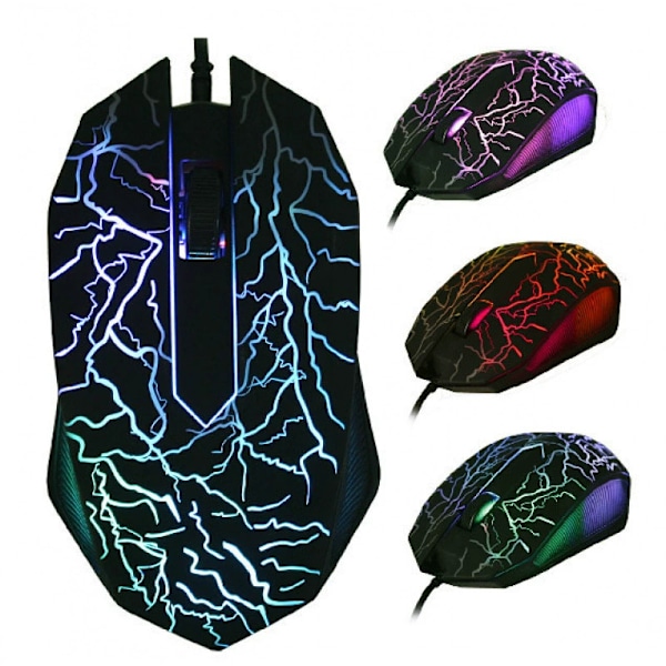 Gamingmus Bakgrundsbelysning Spricka Färgglad Mus Trådbunden Fotoelektrisk USB-Ljusmus style2 default