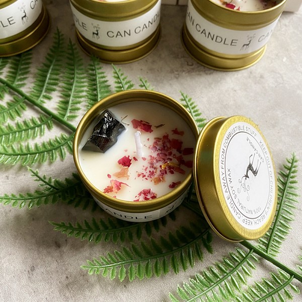 Rökfritt Aromaterapi Sojavaxljus Heminredning, Används Efter Aromaterapi, Kristallsalt, Stenblomma golden Black pomegranate