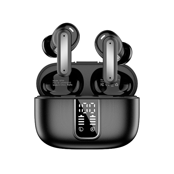 Intelligenta översättningshörlurar, 144 språk, Bluetooth-kompatibla, intelligent 5.4 AI-röstöversättare, 99% noggrannhet black