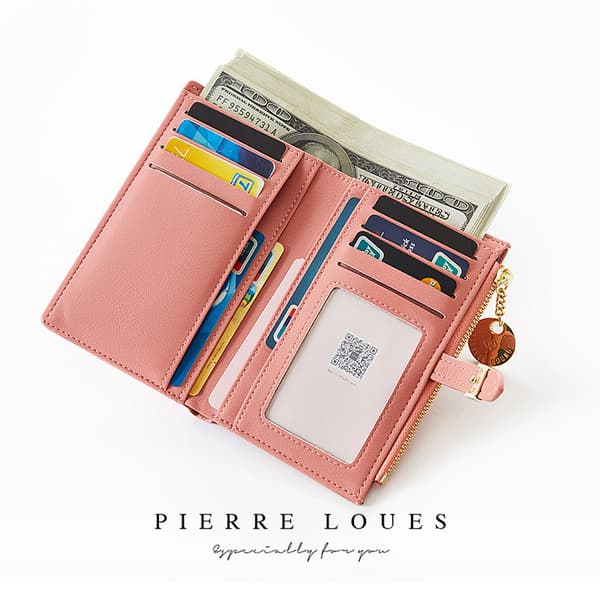 Dame Clutch Pung, Baellerry Dame Mode Læder Lang deep pink