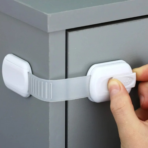 Babylåda säkerhetslås, barnsäkerhetsskåpslås, skåplåda dörr självhäftande spärrlås, babybälte Transparent unlocking 1 piece