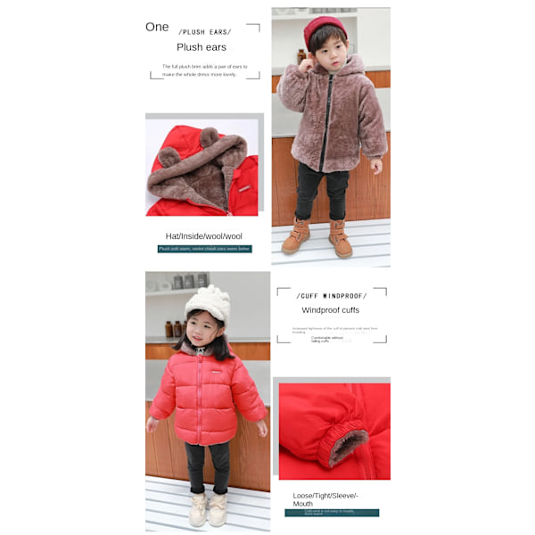 Tjock kashmirkappa, lämplig för pojkar och flickor, enfärgad huvtröja, parkas, 2-6 år, höst/vinter 2024 Headless Black one hundred and twenty