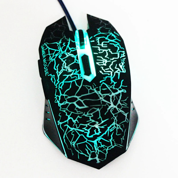 Gamingmus Bakgrundsbelysning Spricka Färgglad Mus Trådbunden Fotoelektrisk USB-ljusmus style7 default