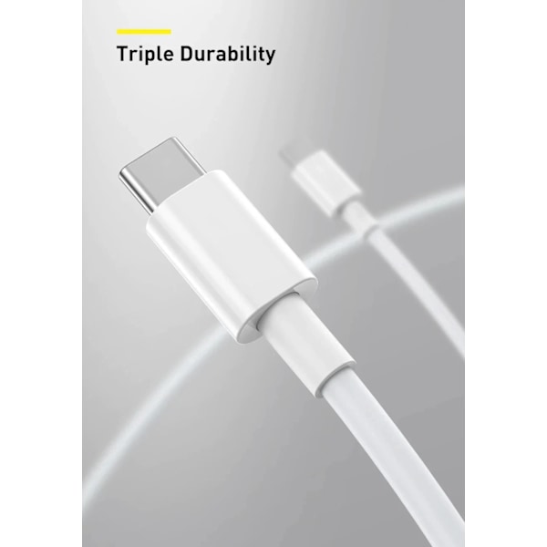 1 M 2 M 3 M 100W Typ C Till C PD Snabbladdningskabel För Apple IPhone 15 Pro Max IPad Macbook Samsung S22 S23 Huawei USB-C Kabel vit 2m