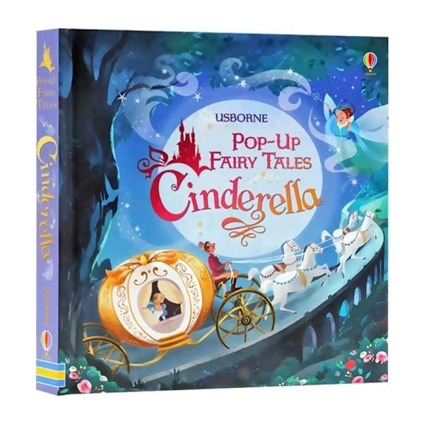 3D-barnböcker med tredimensionella bilder, vändbara bilder, engelska, tydliga gradienter, sagor för läggdags Cinderella