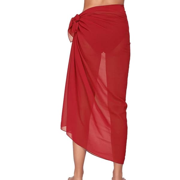 Lang Cover Up til kvinder Chiffon Strandkjole white 110*145cm