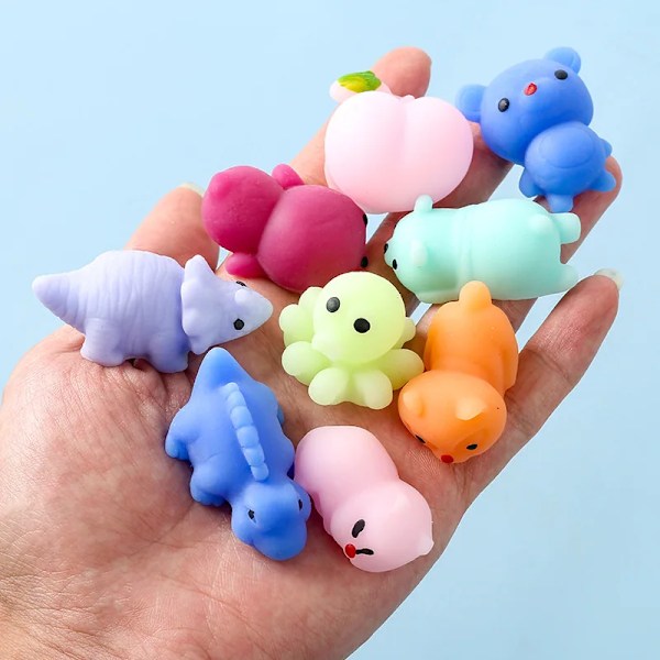 Mini tryckleksaker i tecknade djurformer, 20 stycken, för pojkar och flickor, födelsedagspresenter, Pinata-fyllmedel, tillbehör för barnens karnevalsfest 100 random ones
