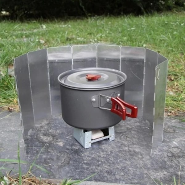 Gasspis Vindskydd Utomhus Camping Picknick Kök Brännare Aluminiumlegering Vindskydd 10 pieces