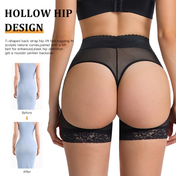 Butt Lifter Løftende Push-up Shapewear Undertøj Sort Beige black M