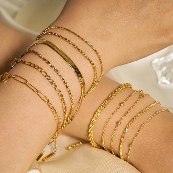 Armband i rostfritt stål, vriden kubansk kedja för kvinnor, smyckesgåva Style 3