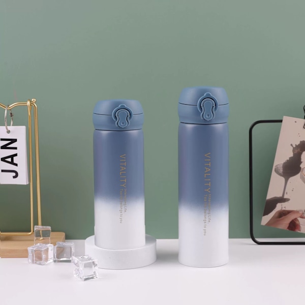 Hög Utseende Rostfritt Stål Studsande Termosmugg Låsande Gradient Termosmugg Vattenmugg Bärbar Kreativ Influencer Presentmugg style1 420ml