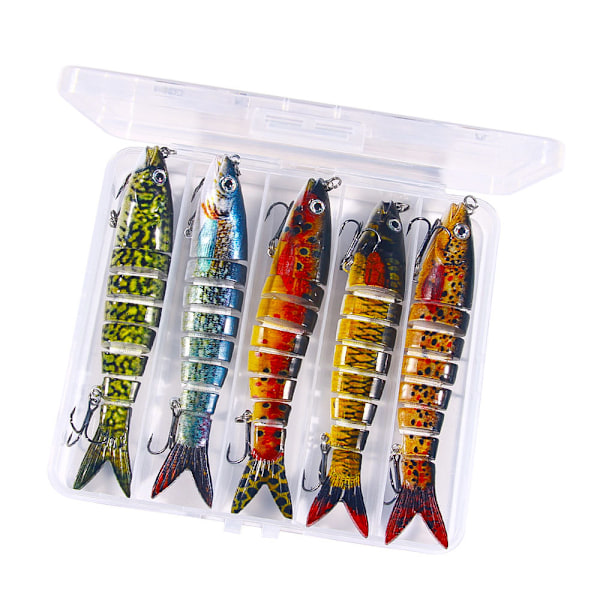 Nytt Luya Bete Multi-sektion Fisk 16 Färger 13cm 18g Bionisk Multi-sektion Bete Hårt Bete Utrikeshandel Luya Fiske Falskt Bete Randomly install 5 units of D_3