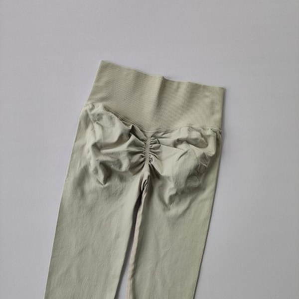 Sömlösa yogaleggings för dam, träningsbyxor, träningsleggings, sportleggings med låg midja ivory S