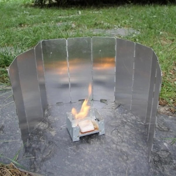 Gasspis Vindskydd Utomhus Camping Picknick Kök Brännare Aluminiumlegering Vindskydd 10 pieces