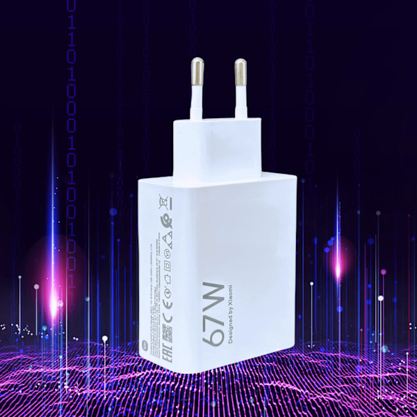 Xiaomi - Snabbladdare Turbo, EU-adapter, USB Type C-datakabel, Redmi Note Pro, Xiaomi 13 Lite, K60, K60E, K50, CIVI 3, 2, 67W
