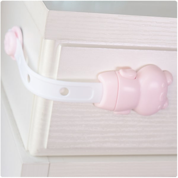 Babylåda säkerhetslås, barnsäkerhetsskåpslås, skåplåda dörr självhäftande spärrlås, babybälte Fat Frog Adjustment Lock - Red 3 pieces