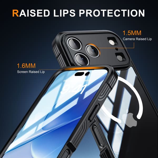 Robust skal orange til iPhone 17 Pro Max Air - Fuld beskyttelse med magnetisk design Light Blue iphone 17