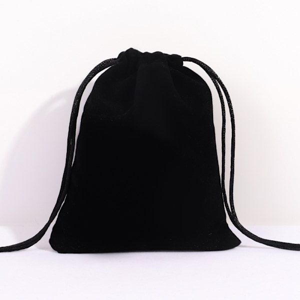 Förvaringspåse i bomull med dragsko, vit canvaspåse för godisförpackning, återanvändbar diversepåse för hushållet, dammpåse för organisering black Width 20cm * Height 25cm