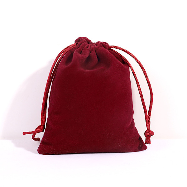 Förvaringspåse i bomull med dragsko, vit canvaspåse för godisförpackning, återanvändbar diversepåse för hushållet, dammpåse för organisering wine red Width 7cm * Height 9cm