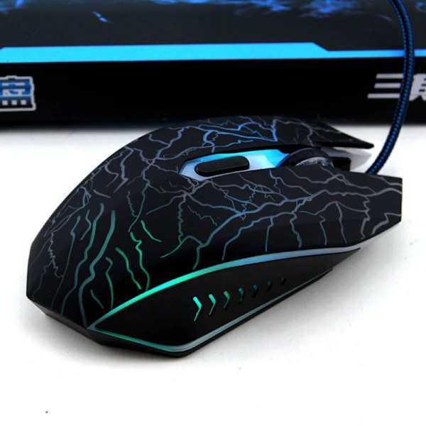 Gamingmus Bakgrundsbelysning Spricka Färgglad Mus Trådbunden Fotoelektrisk USB-ljusmus style5 default