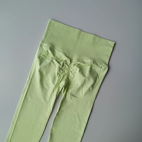 Sömlösa yogaleggings för dam, träningsbyxor, träningsleggings, sportleggings med låg midja light green S