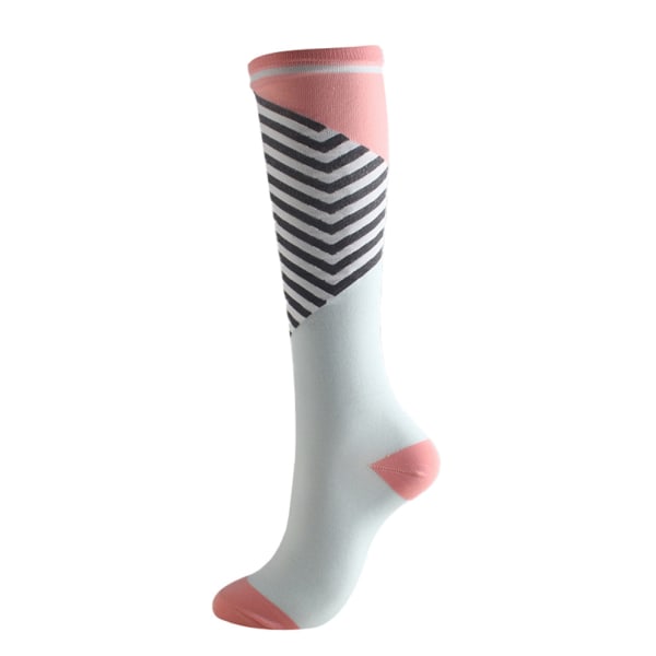 Kvinnor med hög midja elastiska strumpor medicinska kompressionsstrumpor Pink and black stripe S / M