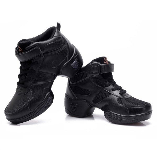Dam Sneakers med tjocka sulor Jazzskor Dansande Vita mellanklackar Black 36