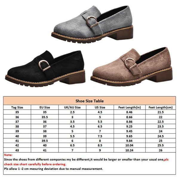 Kvinnor Runda Tå Block Låg-Top Casual Skor Solid Fashion Flats Svart 37