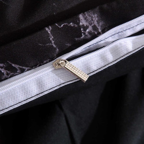 3 delar marmor täcke cover linjal Sängkläder Set Örngott Black,228x228cm