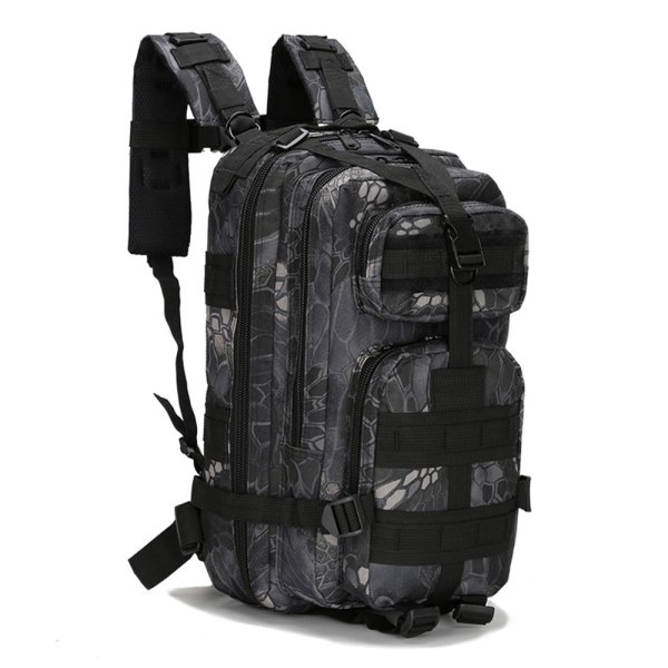 Herr Camouflage Molle Bag Dragkedja High Density Tactical Backpacks Python svart One Size