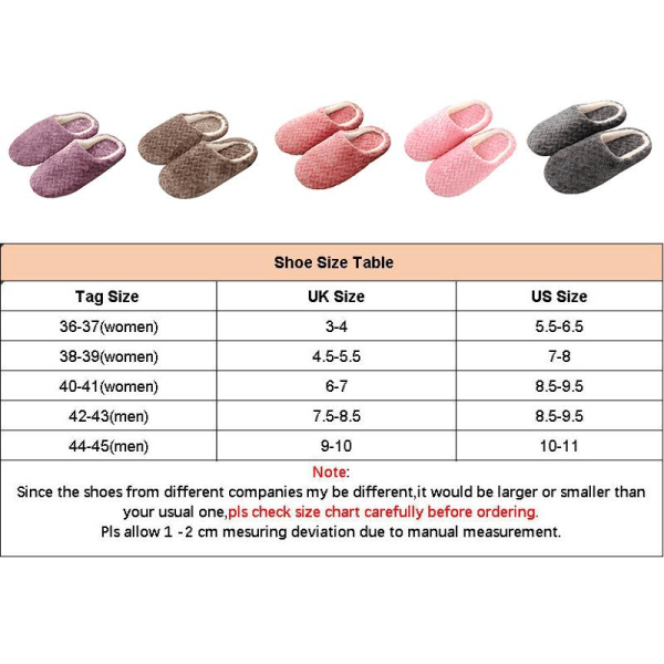 Dametøfler House Shoes Anti Slip Comfy Home Indoor Shoes Pink 38-39